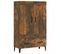 Buffet Haut Chêne Fumé 70x31x115 Cm Bois Contreplaqué