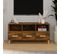 Meuble TV Chêne Fumé 102x36x50 Cm Bois Contreplaqué