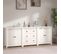 Buffet Blanc 210x35x80 Cm Bois Massif De Pin