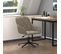 Chaise Pivotante De Bureau Gris Clair Velours