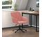 Chaise Pivotante De Bureau Rose Velours