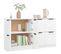 Buffets 2 Pièces Blanc Brillant 60x30x70 Cm Bois Contreplaqué