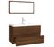 Meuble-Vasque De Salle De Bain Chêne Marron Bois D'ingénierie + Miroir