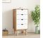 Chiffonnier Otta Marron Et Blanc 46x39,5x90 Cm Bois De Pin Massif