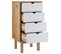 Chiffonnier Otta Marron Et Blanc 46x39,5x90 Cm Bois De Pin Massif