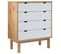 Commode Otta Marron Et Blanc 76,5x39,5x90 Cm Bois De Pin Massif