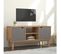 Meuble TV Otta Marron Et Gris 113,5x43x57 Cm Bois Massif Pin