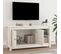 Meuble TV Blanc 103x36,5x52 Cm Bois De Pin Massif