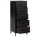 Commode Noir 42x35x110 Cm Bois De Pin Massif