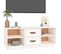 Meuble TV Blanc 100x34x40 Cm Bois De Pin Massif