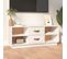 Meuble TV Blanc 100x34x40 Cm Bois De Pin Massif