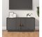 Meuble TV Gris 80x34x40 cm Bois de pin massif