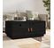 Table Basse Noir 80x50x35 Cm Bois Massif De Pin