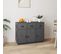 Buffet Gris 100x40x75 Cm Bois Massif De Pin