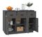 Buffet Gris 100x40x75 Cm Bois Massif De Pin