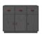 Buffet Gris 100x40x75 Cm Bois Massif De Pin