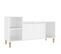 Meuble TV Blanc Brillant 100x35x55 Cm Bois Contreplaqué