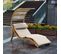 Salina Chaise Longue De Jardin En Bois   Bain De Soleil Avec Toit et Coussin   Avec Toit Solaire