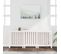 Cache-radiateur Blanc 210x21x85 Cm Bois Massif De Pin