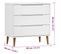 Commode Molde Blanc 80x40x80 Cm Bois De Pin Massif