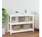 Table Console Blanc 110x40x74 Cm Bois Massif De Pin