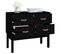 Buffet Noir 90x40x78 Cm Bois De Pin Solide