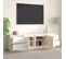 Meuble TV Blanc 176x37x47,5 Cm Bois De Pin Massif