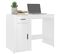 Bureau Blanc Brillant 100x49x75 Cm Bois Contreplaqué