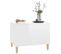 Table Basse Blanc Brillant 60x44,5x45 Cm Bois Contreplaqué