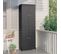 Armoire De Rangement De Jardin Noir 59x40x180 Cm Résine Tressée