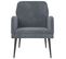 Fauteuil Gris Foncé 62x79x79 Cm Velours