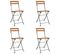 Chaises De Bistrot Pliantes Lot De 4 Bois Teck Solide Et Acier