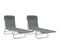 Chaises Longues Pliables 2 PCs Gris Textilène Et Acier