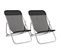 Chaises De Plage Pliantes 2pcs Textilène Acier Enduit De Poudre