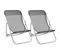 Chaises De Plage Pliantes 2pcs Textilène Acier Enduit De Poudre