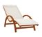 Chaise Longue Avec Coussin Blanc Textilène/bois Massif Peuplier