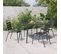 Table De Jardin Anthracite 100x100x71 Cm Acier