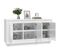 Buffet Blanc Brillant 102x35x55 Cm Bois D'ingénierie