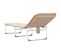 Chaise Longue Pliable Beige Tissu