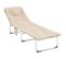 Chaise Longue Pliable Beige Tissu