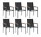 Chaises De Jardin Lot De 6 Noir 55x61,5x90cm Textilène Et Acier