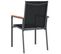 Chaises De Jardin Lot De 6 Noir 55x61,5x90cm Textilène Et Acier