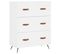 Commode Blanc 69,5 X 34 X 90 Cm Bois Contreplaqué