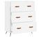 Commode Blanc 69,5 X 34 X 90 Cm Bois Contreplaqué