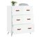 Commode Blanc Brillant 69,5 X 34 X 90 Cm Bois Contreplaqué