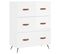 Commode Blanc Brillant 69,5 X 34 X 90 Cm Bois Contreplaqué