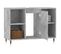 Armoire Salle De Bain Gris Béton 80x33x60cm Bois Contreplaqué