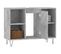 Armoire Salle De Bain Gris Béton 80x33x60cm Bois Contreplaqué