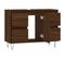 Armoire Salle De Bain Chêne Marron 80x33x60cm Bois Contreplaqué