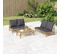 Banc De Jardin Avec Coussins Gris Foncé Bambou